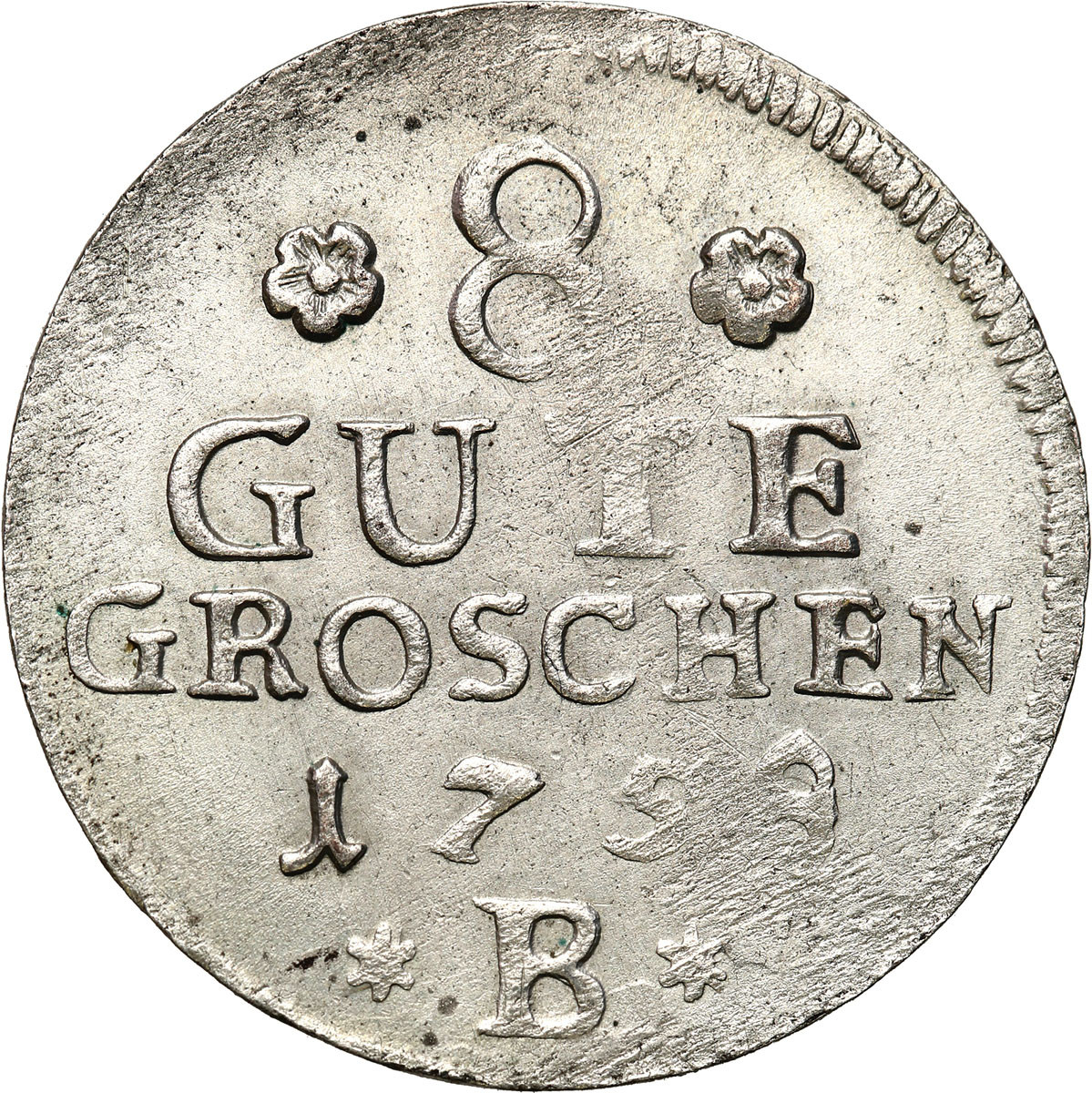 Niemcy. Anhalt. Victor Frederick (17211765). 8 Gute Groschen 1758 B, Bernburg